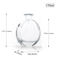 Bouteille de recharge de diffuseur en verre de roseau vide de haute qualité de 150ml avec des bâtons de forme ovale bouteilles de parfum frais d'air à la maison en gros