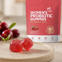 Gummies Probiotiques pour Femmes 5 Milliards de UFC Saveur Canneberge Végétaliennes Sans Sucre Santé Vaginale OEM Marque Privée Vente en Gros