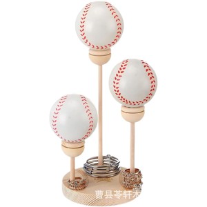 Cross-border wooden multi-layer baseball display rack, baseball collection base rack, <b>desktop</b> bracelet and ring stacking - Product Image 5