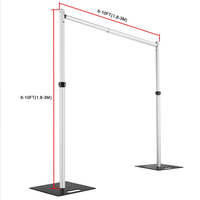 Support de toile de fond réglable de 8x8ft ou 10x10ft en métal argenté, fer et aluminium pour tuyaux et drapés pour les événements de mariage
