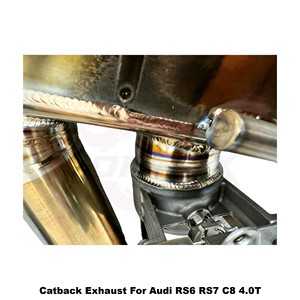 Sistema de Escape Catback Ligero Vortex de Titanio Dorado para Audi RS6 RS7 C8 4.0T 2016-2025, Sistema de Carreras en Pista - Product Image 5