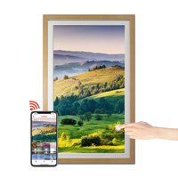 Pros Marco de fotos digital de madera Marco de fotos digital Marco DE ARTE Montaje en pared Auto-Rotación Fotos Videos a través de la aplicación personalizada Frameo
