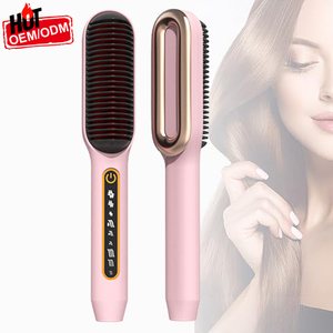 Brosse lissante chauffante professionnelle en céramique ionique pour cheveux, idéale pour la maison - Product Image 1