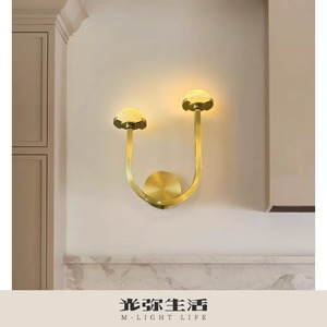 Lámpara de pared Guangmi Led E27, diseño de mármol y latón para dormitorio, sala de estar, pasillo - Product Image 2