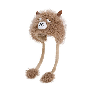 Chapeau d'hiver en peluche pour femmes, design de mouton de dessin animé, bonnet chaud coupe-vent avec protection des oreilles, circonférence de la tête 54-56Cm - Product Image 4