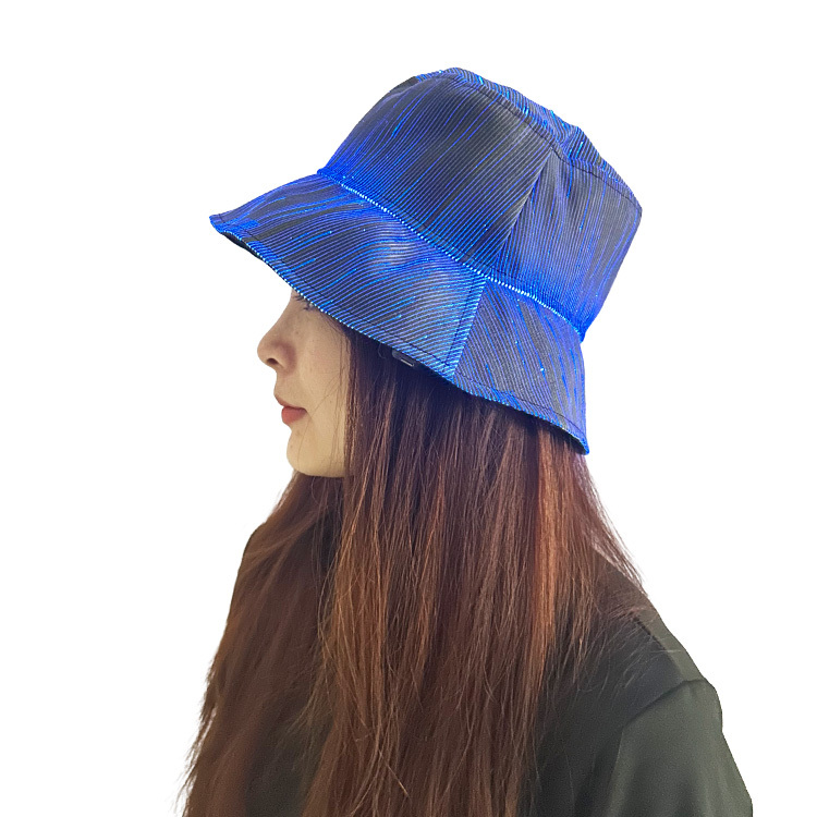 LED Rave Bucket Hat Light up Fisherman Cap 7 Colors Glow in  display picture 2