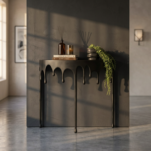 Mesa de Centro Moderna Minimalista con Diseño de Goteo, Mueble Decorativo de Metal para Sala de Estar Contemporánea - Product Image 6