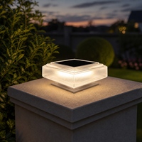 Lámpara Solar para Poste de Jardín, Impermeable IP65, LED, para Patio, Valla, Plástico, 2W, 2700K, Luz Blanca Cálida Suave, Recargable