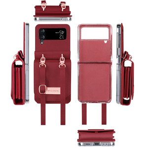 Funda VIETAO para Teléfono Móvil Z Flip <span class=keywords><strong>43</strong></span> con Correa de Hombro Tipo Cartera, Diseño de Lujo, Antigolpes y Soporte para Teléfono - Product Image 6