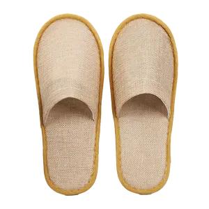 Wholesale Customized Slippers Disposable Linen Slides Slippers For Women Men Indoor Outdoor Platform Slipper