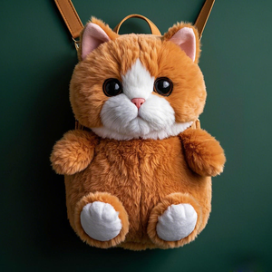Tùy chỉnh đáng yêu thực tế Kitten Ba lô mềm bông mèo sang trọng Vai Túi ODM tùy chỉnh nhồi bông sang trọng Ba lô bán buôn - Product Image 2