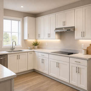 Islas de Cocina RTA con Acabado en Madera Lacada y Encimeras de Mármol Artificial para Contratistas y Renovadores de Casas - Product Image 1