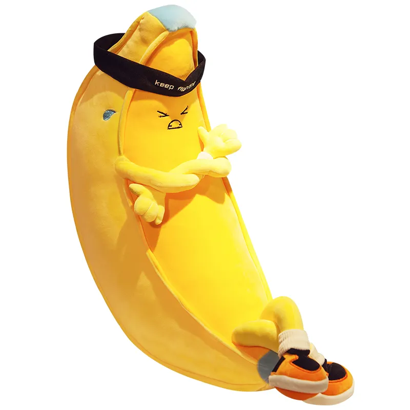 Wholesale Super Soft Legs Doll Cute Banana Man Long Strip Stuffed Banana Plush Toy Sleeping Pillow