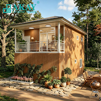Rumah Villa Prefabrikasi Modular AKAY Custom 20ft 40ft, Rumah Kontainer Ekspansiabel dengan Saluran Air dan Listrik Tersembunyi