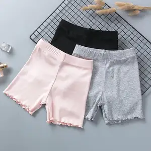 Candy Color New Kids Unterwäsche Shorts Rüschen Stretchy Girls Legging Anti Light Nahtlose Baumwolle Kids Girls Safety Shorts