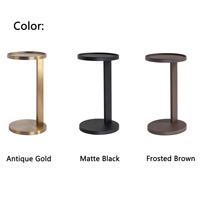Table basse ronde contemporaine convertible en fer noir pour salon et mobilier de maison