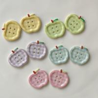 Résine Artisanat Nouveau Mignon Imprimé Plaid pomme Boutons DIY Vêtements Chaussures et Chaussettes avec des Matériaux Faits À La Main