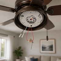 Module de remplacement LED pour ventilateur de plafond 120V Amérique du Nord 20W 5CCT, source lumineuse PCB ronde à intensité variable par chaîne, CRI90+, sans scintillement