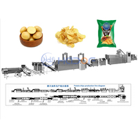 Automatische voedselverwerkingsapparatuur groente fruit complete aardappelchips productielijn mixer friteuse 500-3000kg/u capaciteit