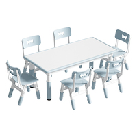 Feiqi réglable enfants activité apprentissage étude table de jeu et chaise ensemble enfants multifonctionnel en plastique bureau de lecture