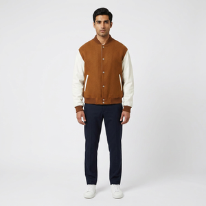 2026 New Arrival Customizable Stand Collar Front Logo College <b>Baseball</b> Letterman Varsity <b>Jacket</b> Breathable <b>for</b> <b>Men</b> - Product Image 1