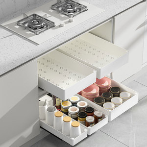 Cestello estraibile per armadio <span class=keywords><strong>da</strong></span> cucina portapacchi organizzatore di spezie mensola in plastica pentola per alimenti vari porta porta porta <span class=keywords><strong>cassetto</strong></span> - Product Image 2
