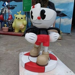Escultura de Resina de <span class=keywords><strong>Cuphead</strong></span>, Decoración Espacial con Temática de Videojuegos, Artesanía Personalizada de Fibra de Vidrio (Éxito de Ventas en Oriente Medio y Europa) - Product Image 1