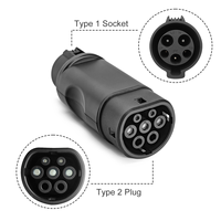 Adaptateur EV Type 1 vers Type 2 32A, convertisseur de chargeur T1 vers voiture T2 220V pour la recharge des véhicules électriques USA J1772