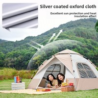 Tente entièrement automatique à montage rapide, cadre en fibre de carbone, tissu Oxford imperméable, robuste, pliable, portable, pour le camping et la plage