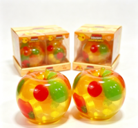 Jumbo Squishy Assortiment de jouets pomme transparents et souples, à presser, à l'huile de noix de coco, sensoriels, anti-stress, nouveauté, jouet de fête