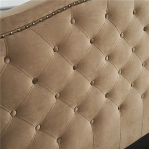 <span class=keywords><strong>Lit</strong></span> moderne <span class=keywords><strong>en</strong></span> tissu velours brun capitonné, <span class=keywords><strong>convertible</strong></span> et extensible, confortable, <span class=keywords><strong>double</strong></span>, queen, king size, avec un style doux - Product Image 6