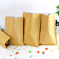 Emballage en papier kraft imprimé sur mesure, fermeture à glissière sur trois côtés, pochette en papier kraft avec placage en aluminium pour la conservation des aliments