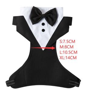 Vestiti per cani alla moda abito papillon Costume camicia da sposa smoking con papillon nero cane principe vestiti animali - Product Image 6