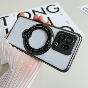 Soporte magnético chapado transparente a prueba de golpes funda de teléfono de parachoques para 14 <span class=keywords><strong>Poco</strong></span> <span class=keywords><strong>X5Pro</strong></span> X3 NFC para Redmi Note 12 11 Pro Mi 14 13 Pro - Product Image 3