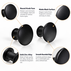 Modern Zinc Alloy Round Cabinet <strong>Knob</strong> Furniture Handle Drawer <strong>Pull</strong> for Wardrobe Kitchen Bedroom Hardware Fittings Set - Product Image 2