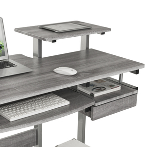 Complete <strong>Computer</strong> <strong>Workstation</strong> Desk, Grey - Product Image 6