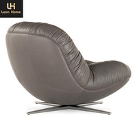 Tabouret ottoman rond en cuir blanc et cuivre laqué, design italien moderne, pour la maison
