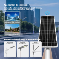 Panneau solaire haute qualité à haute conversion avec bras de conversion réglable, lampadaire solaire LED IP66 pour l'éclairage des parcs et des places