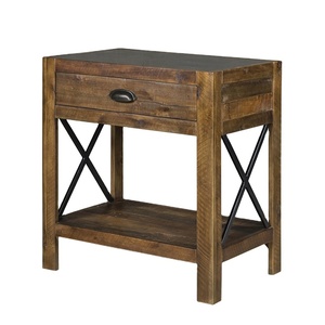 Bàn cạnh ghế sofa một ngăn kéo làm từ gỗ tái chế phong cách công nghiệp mộc mạc - Product Image 2