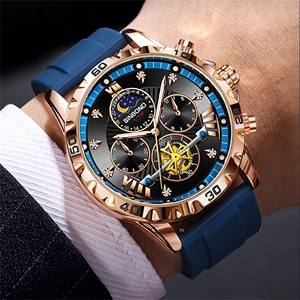 Reloj BINBOND 3103 de 45 mm con Esfera Redonda, Reloj de Cuarzo Multifuncional para Hombre, Correa de Acero Inoxidable, Luminoso, Estilo Casual y de Negocios, Gran Venta - Product Image 4