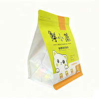 Sac d'emballage octogonal à fond plat de qualité alimentaire, taille personnalisable, avec fermeture éclair, adapté aux aliments, aux collations, aux noix et aux aliments pour animaux de compagnie