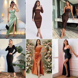 Liquidação Fábrica Venda Por Atacado Desconto Big Bulks Barato <span class=keywords><strong>Casual</strong></span> Vestidos Amostra Grátis Mix Marca Roupas Fardos Mulheres Vestido