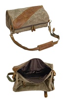 Tas Selempang Kanvas Vintage Fashion Custom, Tas Bahu Travel Kecil dengan Ritsleting Anti Maling
