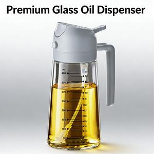 Dispenser <span class=keywords><strong>Olio</strong></span> d'Oliva 2 in 1 con Apertura e Chiusura Automatica, Bottiglia Spray in Vetro da 470ml <span class=keywords><strong>per</strong></span> Cucina - Product Image 2