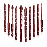 Jeu de 10 forets de maçonnerie pour métal, brique, verre, carreaux de céramique, bois en plastique diamant scie cloche taille 1/8 "à 1/2"