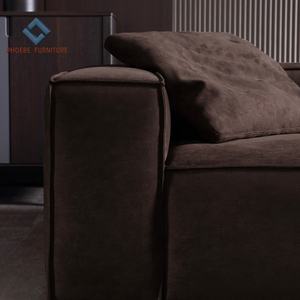 Ensemble <span class=keywords><strong>de</strong></span> canapé <span class=keywords><strong>de</strong></span> salon en tissu nubuck, design italien moderne mario bellini - Product Image 6