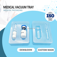 Bandeja Blíster Transparente Desechable de Grado Médico PETG de Marca YZG Personalizada para Viales y Jeringas, Fabricada en China