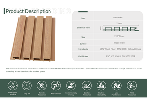 Panel de pared Wpc coextruido Anti UV Revestimiento de pared estriado para exteriores <span class=keywords><strong>Tableros</strong></span> de revestimiento de pared compuestos de plástico y madera - Product Image 2