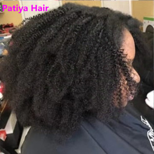 Capelli Ricci Afro Kinky 4C Naturali Indiani Vergini Remy a Doppia Trama, Popolari per Acconciature Afroamericane - Product Image 5