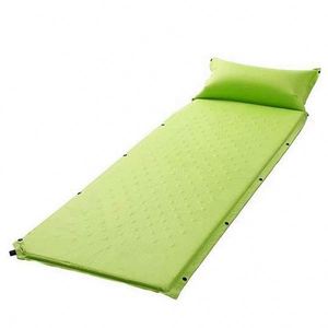 Portable lightweight self-inflating camp pad air mattress sleeping pad with attached pillow